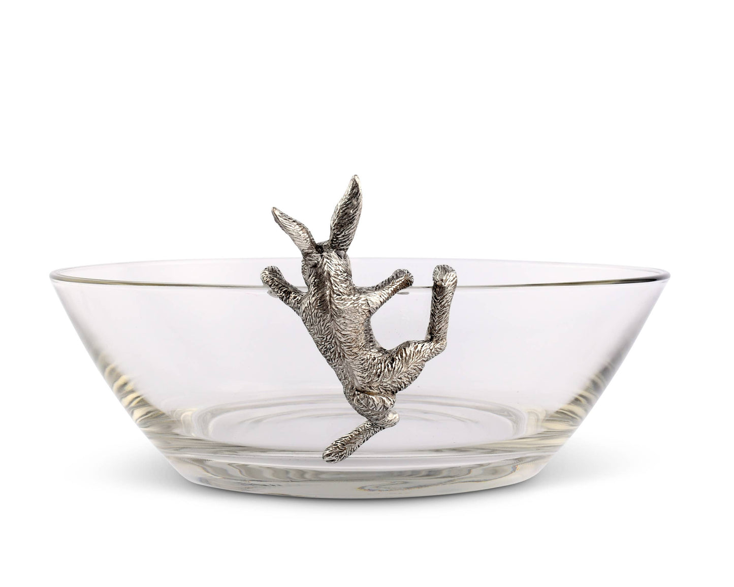 Climbing Bunny Glass Serving / Salad Bowl
