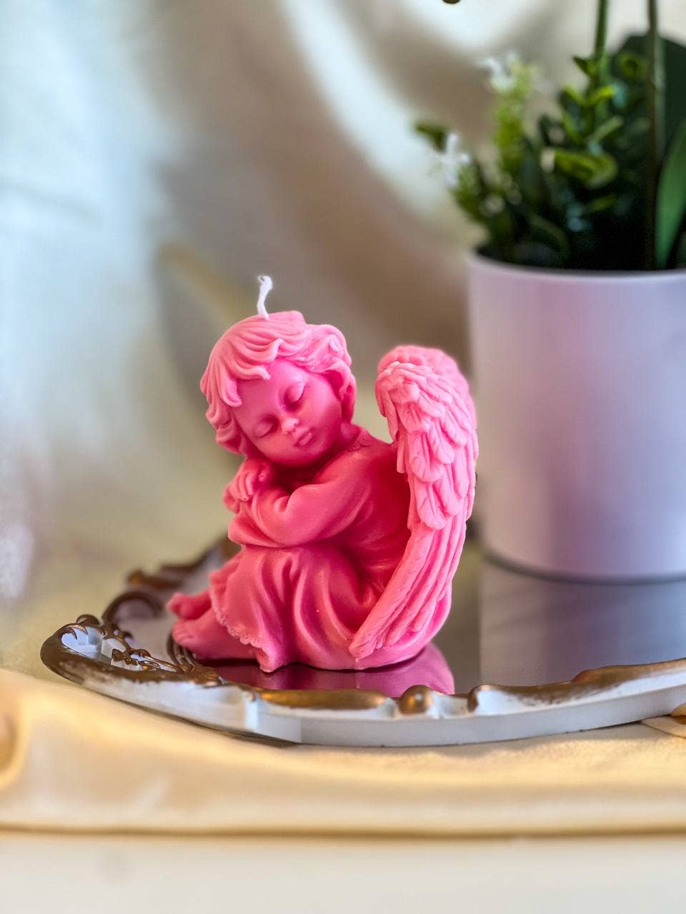 Cherub Baby Candle 4x4in - Angels