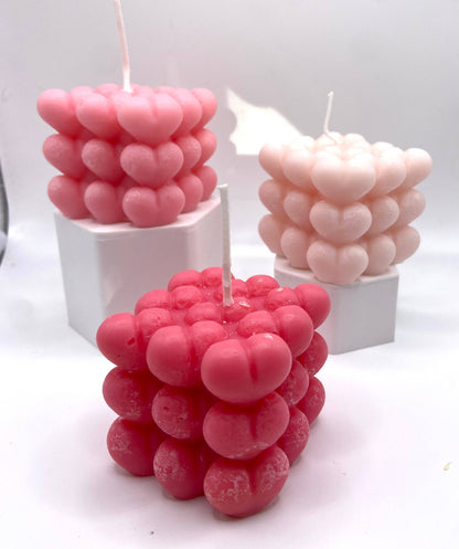 Heart cube candle