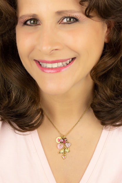 Collar con dijes de cristal "El amor de una madre"