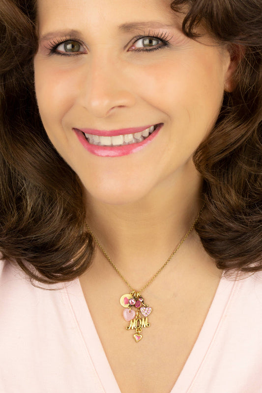 Collar con dijes de cristal "El amor de una madre"