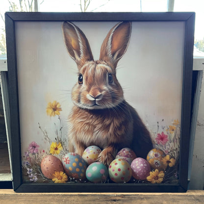 Easter Brown Rabbit Box Frame