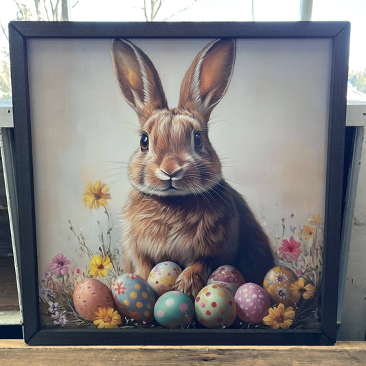 Easter Brown Rabbit Box Frame