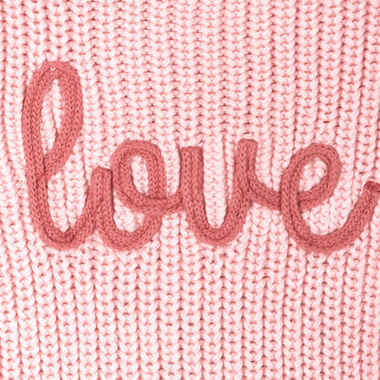 Love  Embroidered Chunky Knit Baby Sweater (Organic)