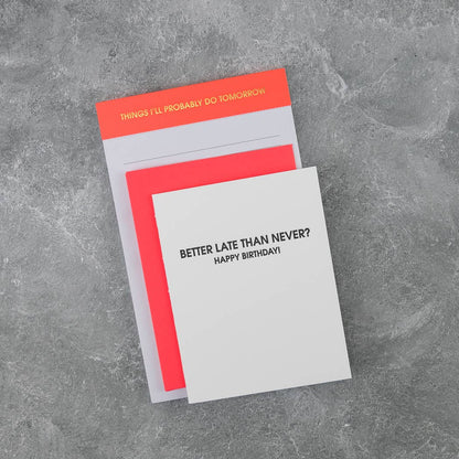 Things I'll Probably Do Tomorrow - Lined Notepad - Neon Orange - 65 perforated pages - 5x8