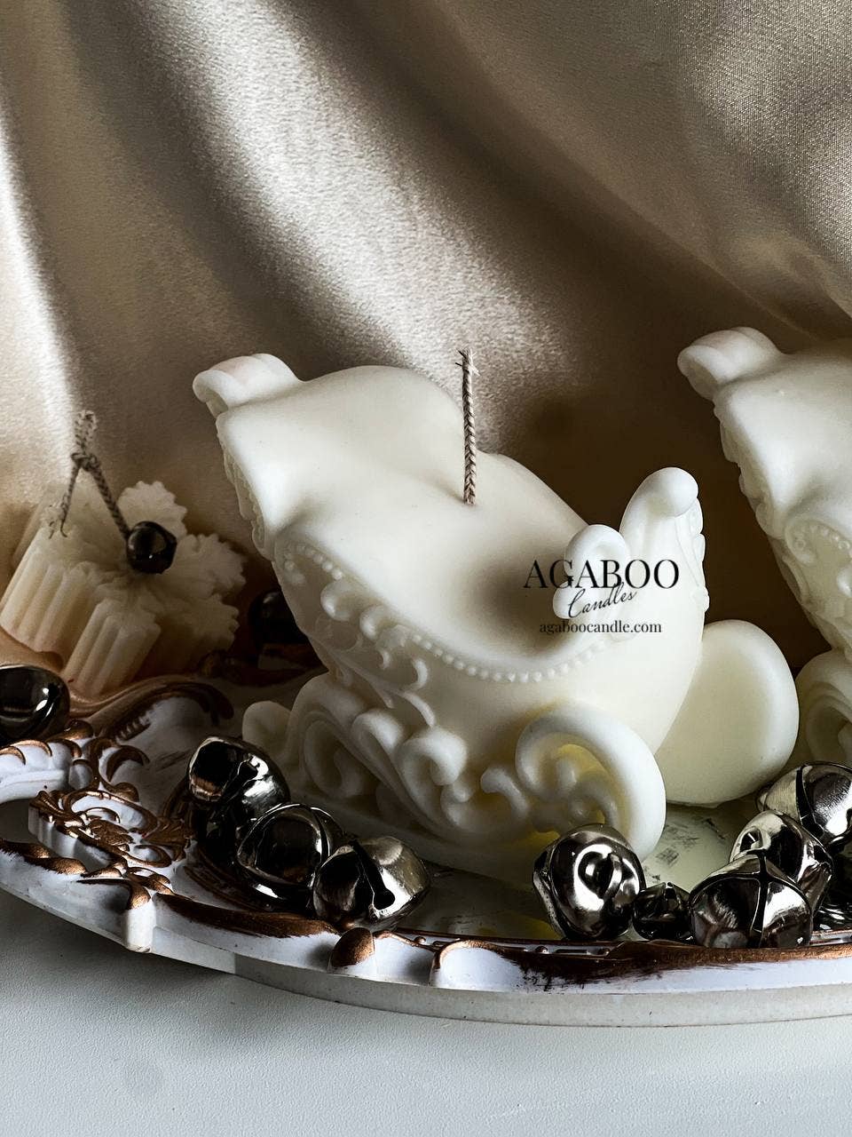 Christmas Sleigh Candle 4x5in