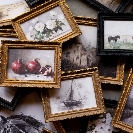 Vintage Olives | French Brass Gold Mould Framed Art