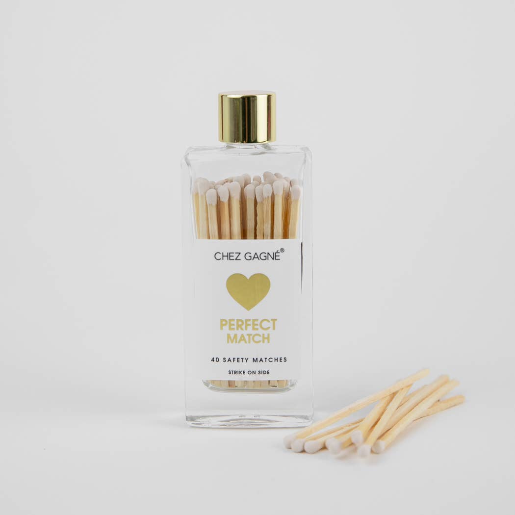 Perfect Match - Wedding/Bridal Glass Bottle Safety Matches - White