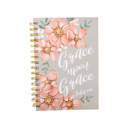 Guided Journal: Sage & Peach Flowers (John 1:16)