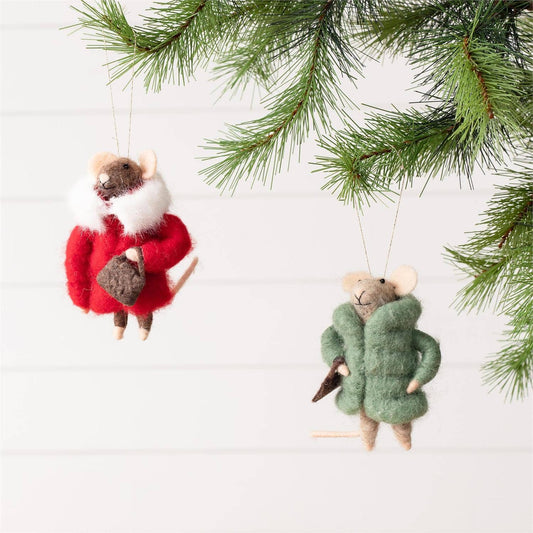 Felted Wool Cozy Winter Mice-assorted-sold seperatly