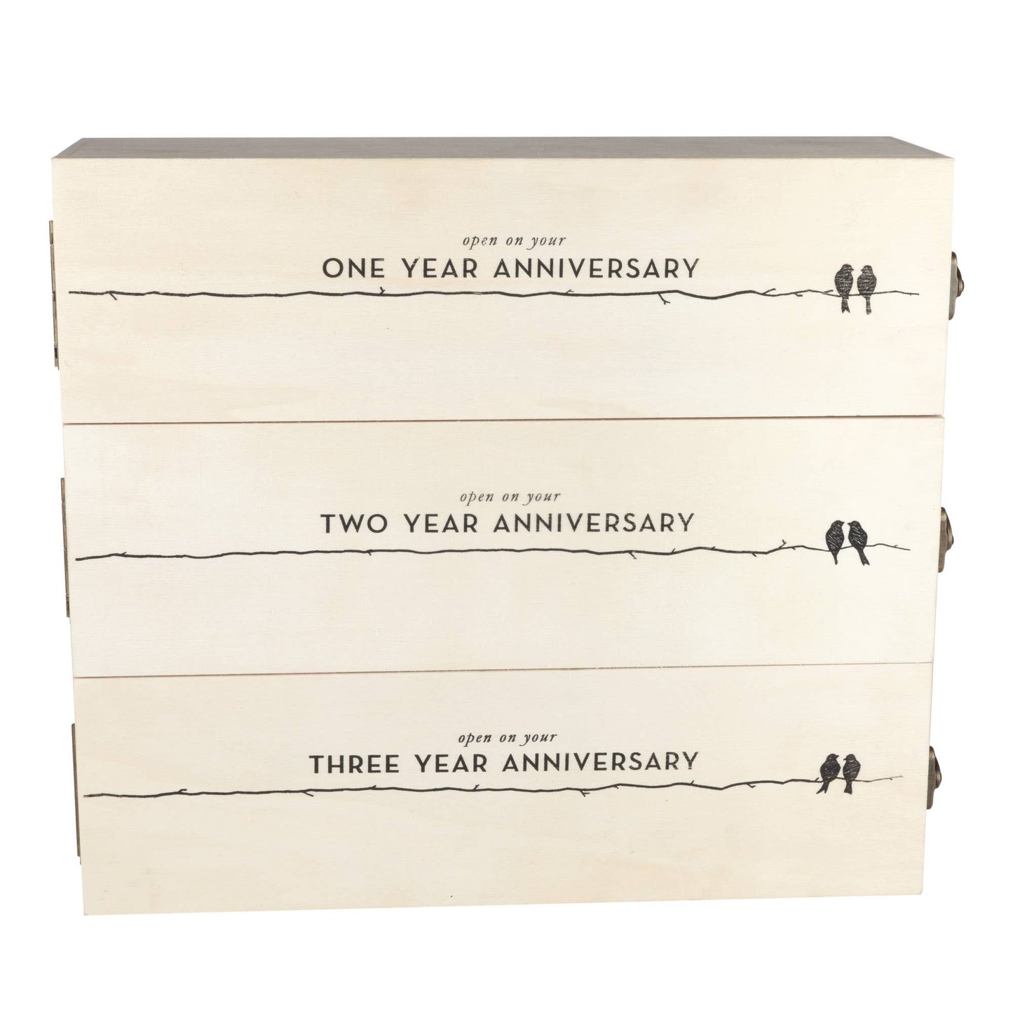 Newlyweds Anniversary Pine Wood Wine Bottle Gift Box