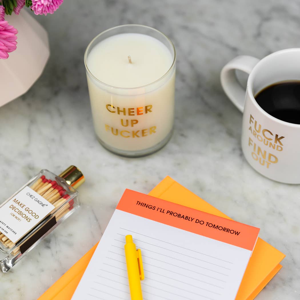 Things I'll Probably Do Tomorrow - Lined Notepad - Neon Orange - 65 perforated pages - 5x8