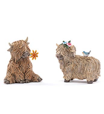 Highland Cow Figurine Set — Whimsical