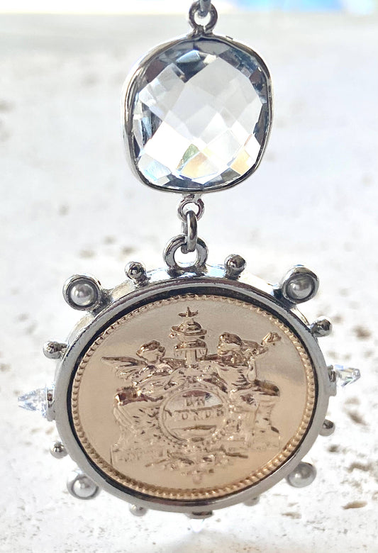 French Coin Medallion Necklace