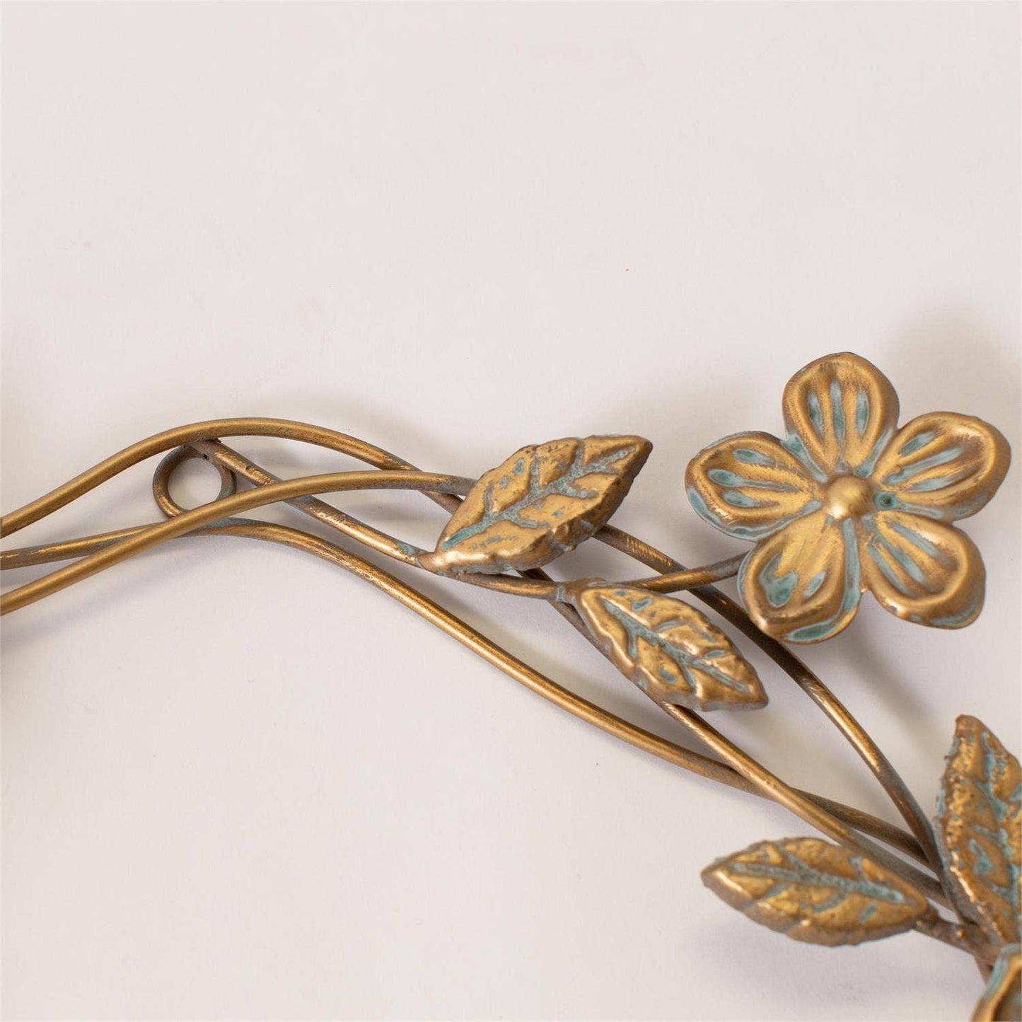 Gold Floral Wreath with Flowers & Vines