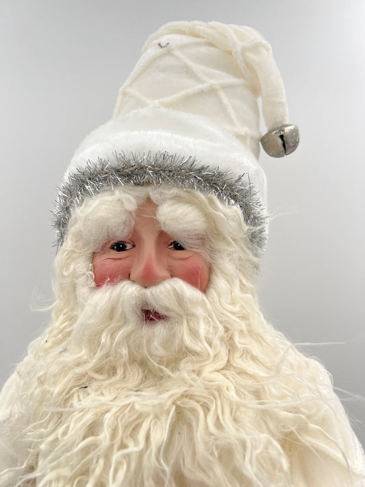 Santa In White Coat w/Tree and Sack of Gifts-28"