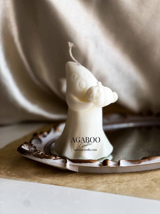 Halloween Ghost with Pumpkin Candle 5.5x4in