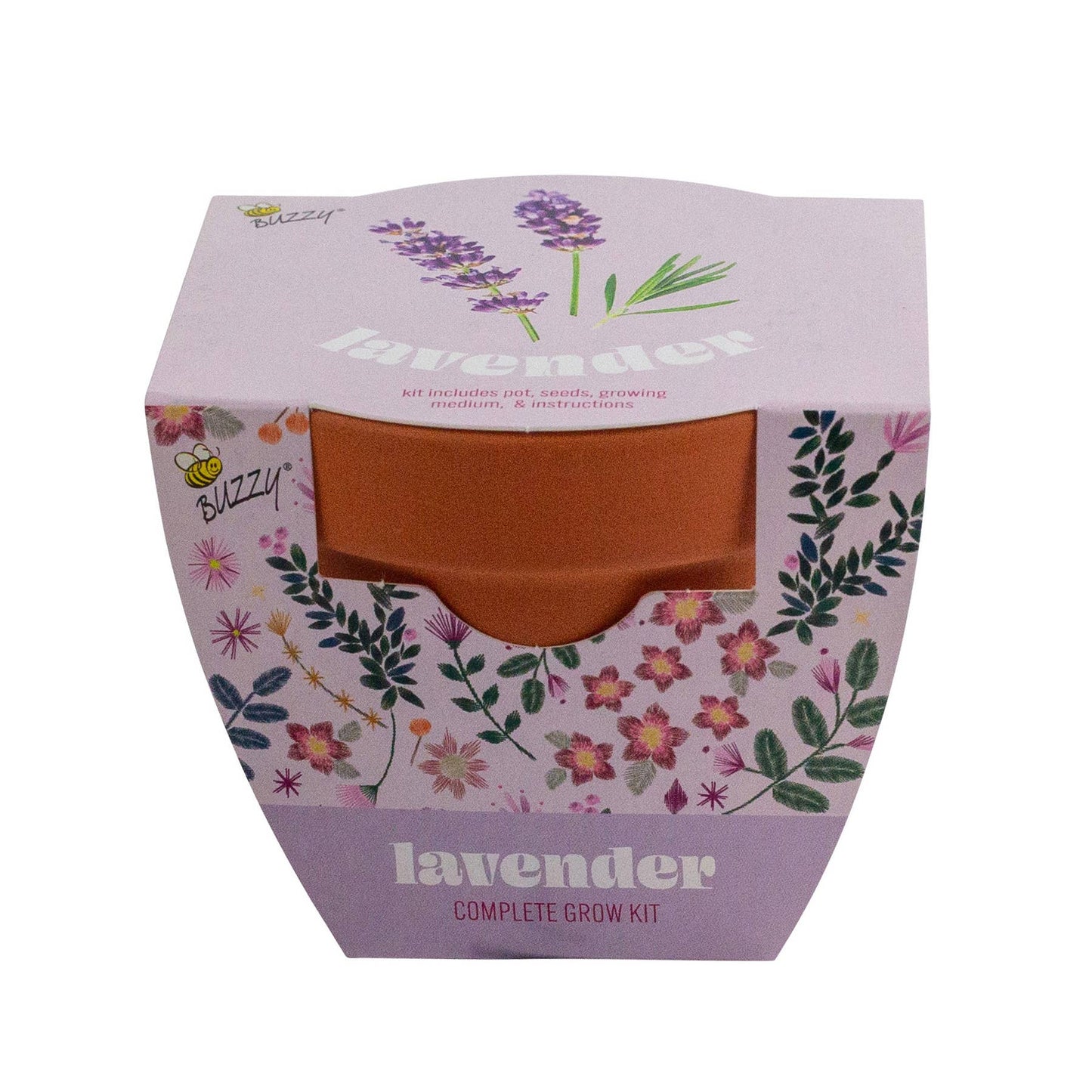 Buzzy Seeds Classic 7cm Terra Cotta Grow Kit - Lavender