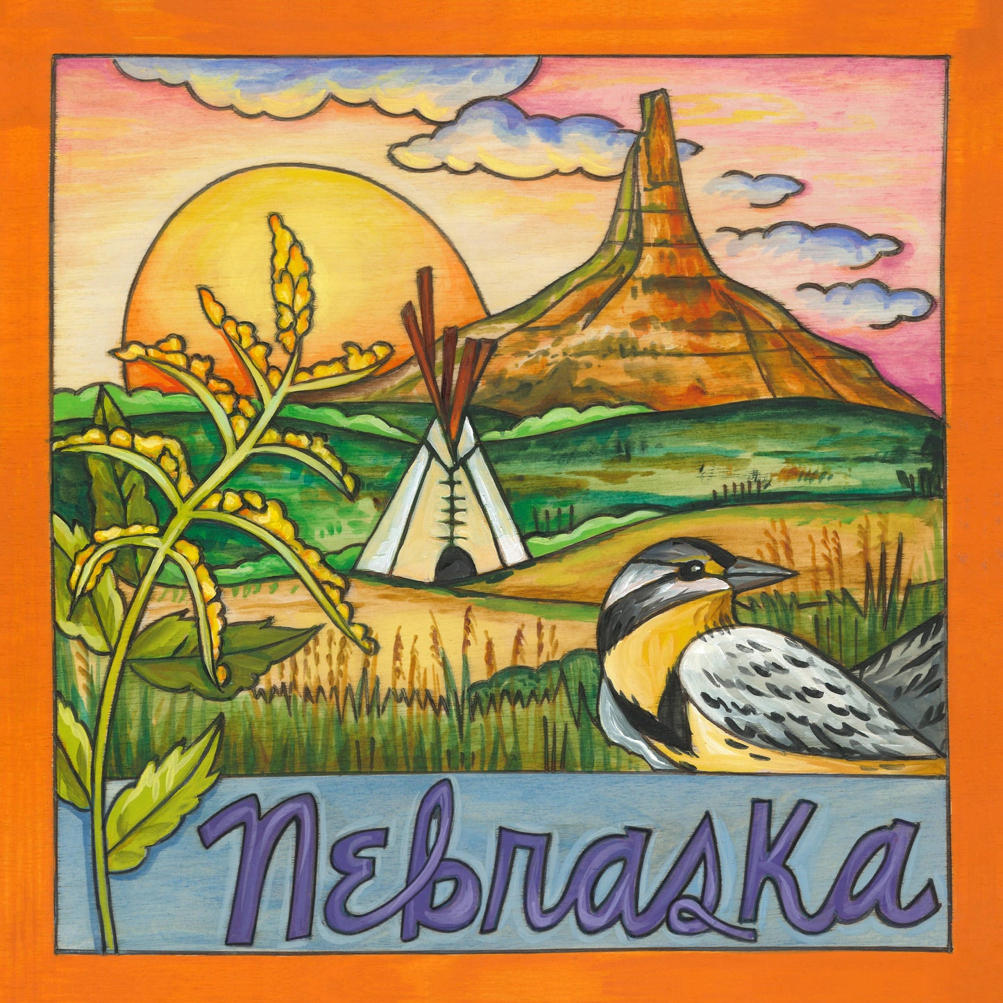 "Nebraska Nice" | Placa de pared de Nebraska - 9x9