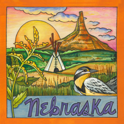 "Nebraska Nice" | Placa de pared de Nebraska - 9x9
