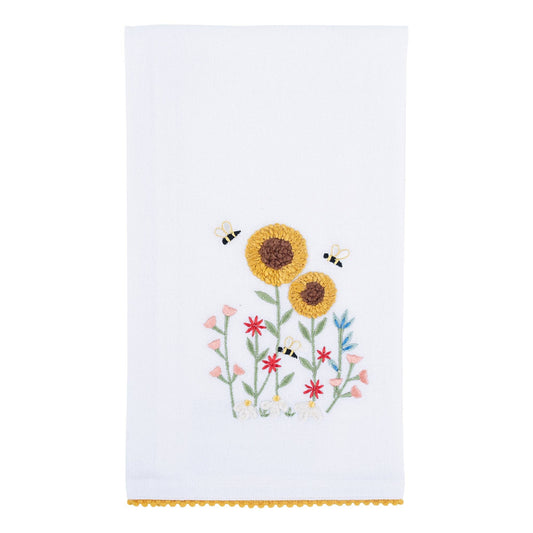 Sunflowers and Bees Tea Towel
