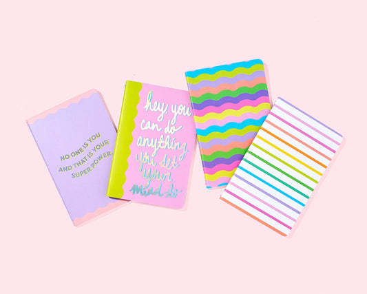 Taylor Elliott Designs - Mini Notebook Set - Neon + Foil - 4 Piece Set