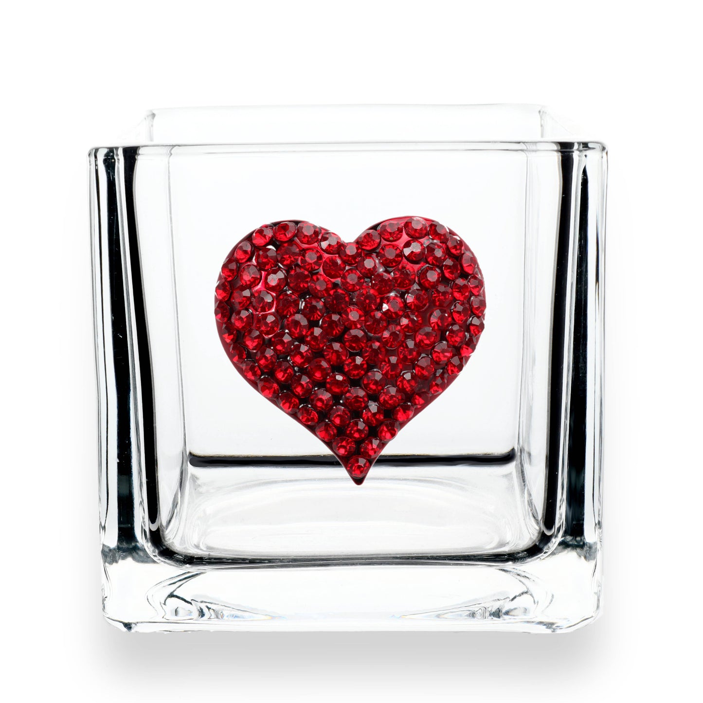 Red Heart Jewel 4" Candle Holder