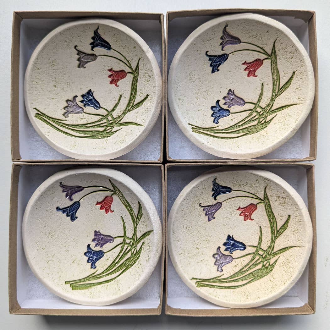 Pottery Dish Bowl - Lilies