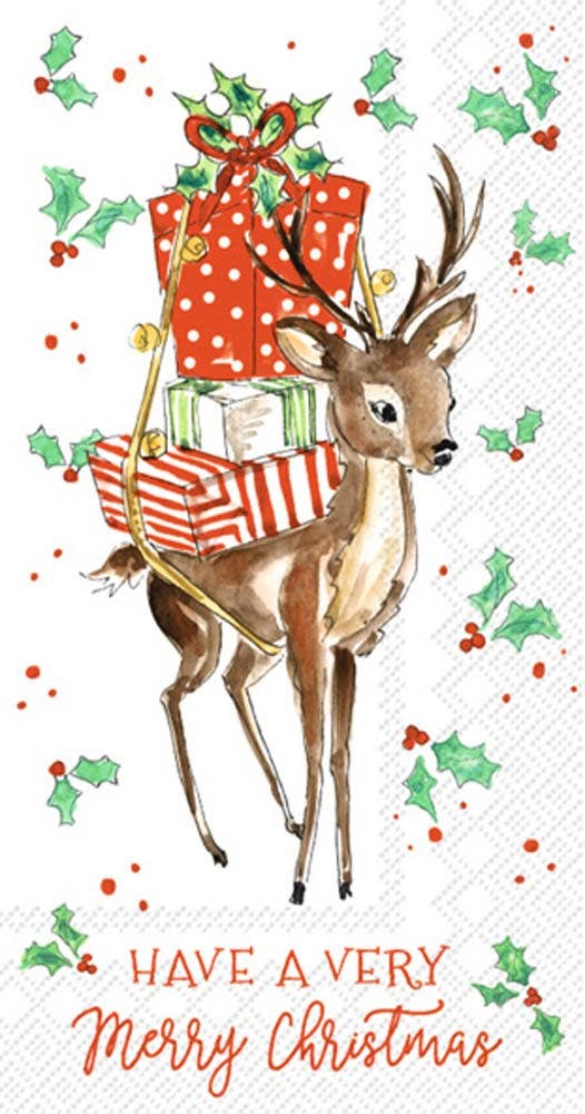 Paper Guest Towels 16 count Merry Little Deer Christmas