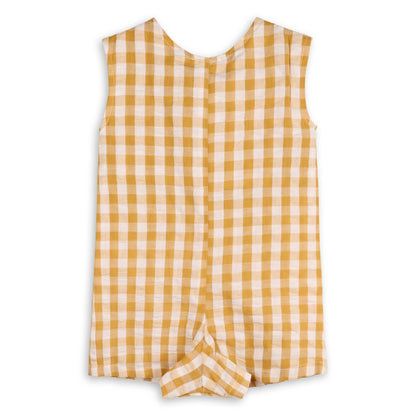 Charlie Seersucker  Gingham Short Baby Romper (Organic)