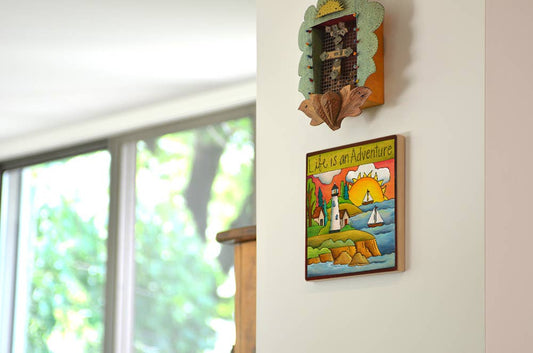 Placa de pared "La vida es una aventura" - 23x23 cm