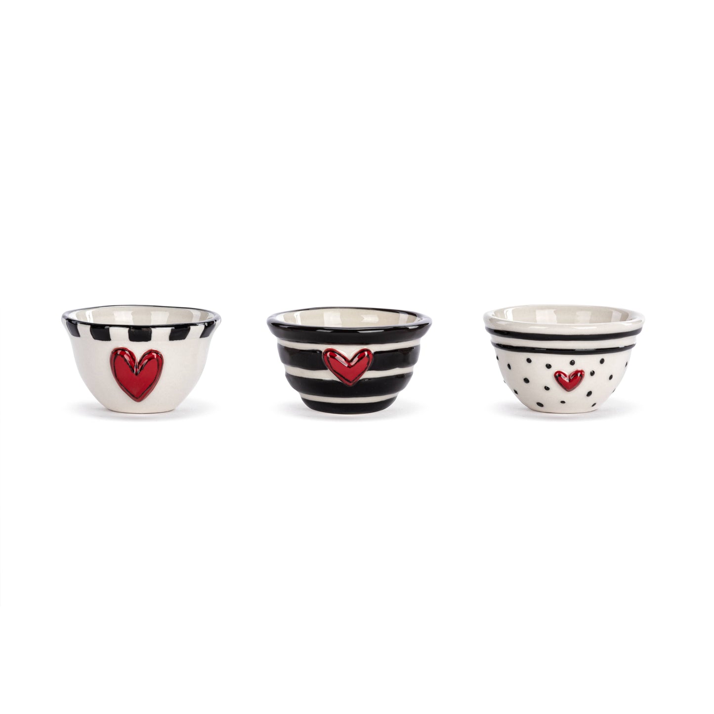 Red Heart Mini Bowls Set of 3 Assorted