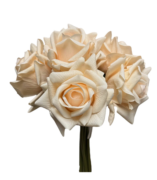 10" Pack of 5 Stems-Moisturized coating Real Touch Rose