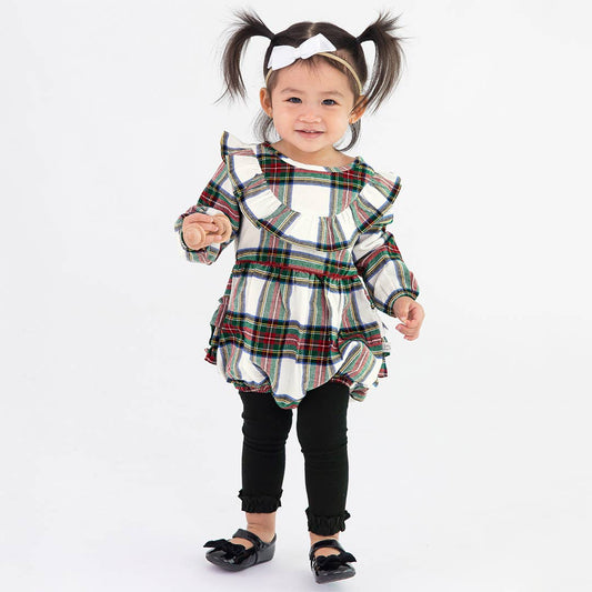 Girls Black Footless Ruffle Tights