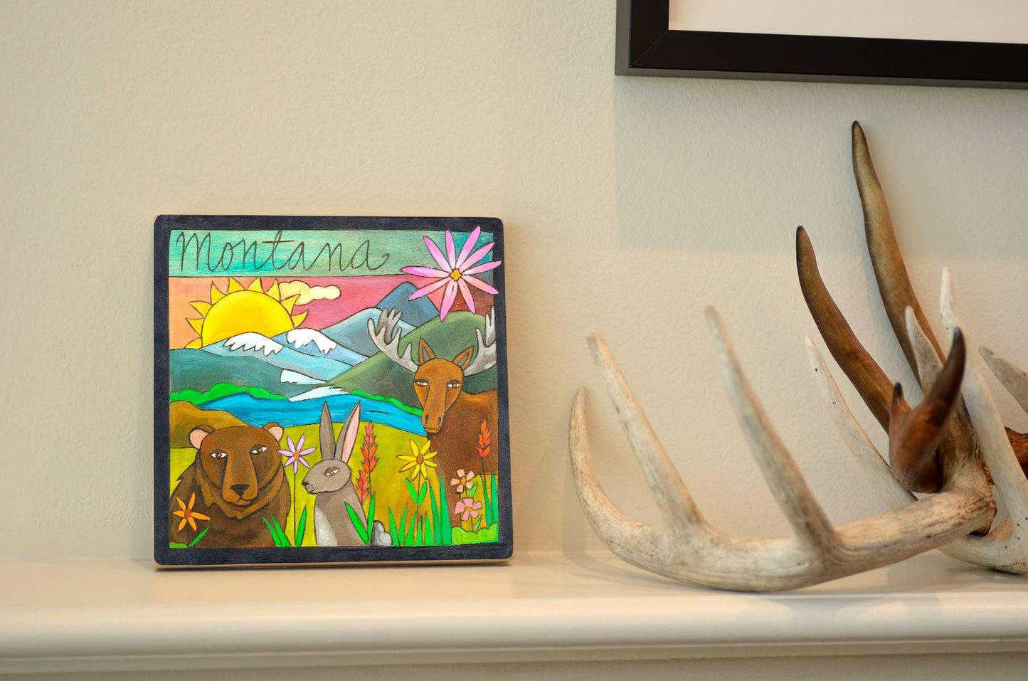 "Estado del Tesoro" | Placa de pared de Montana - 23x23 cm