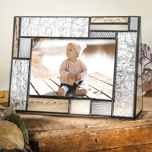 Peach & Ivory Stained Glass Picture Photo Frame