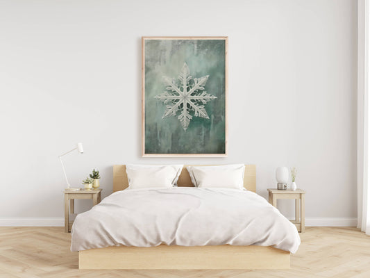Vintage Snowflake Art-Print in Frame