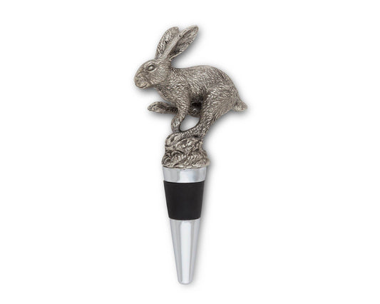 Vagabond House - Pewter Jumping Hare Bottle Stopper