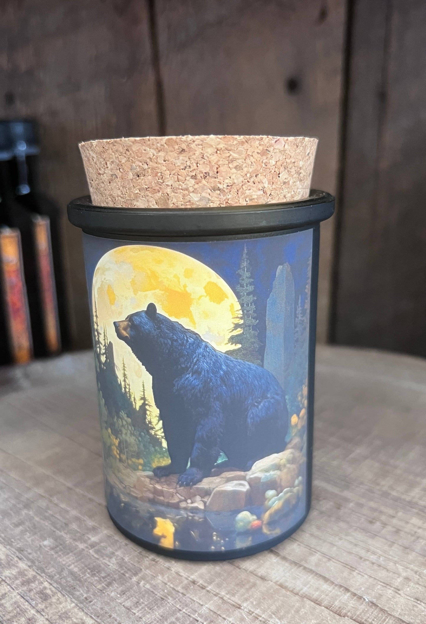 Art Nouveau Bears Art Candle  Black Bear, Grizzly Bear Mtn