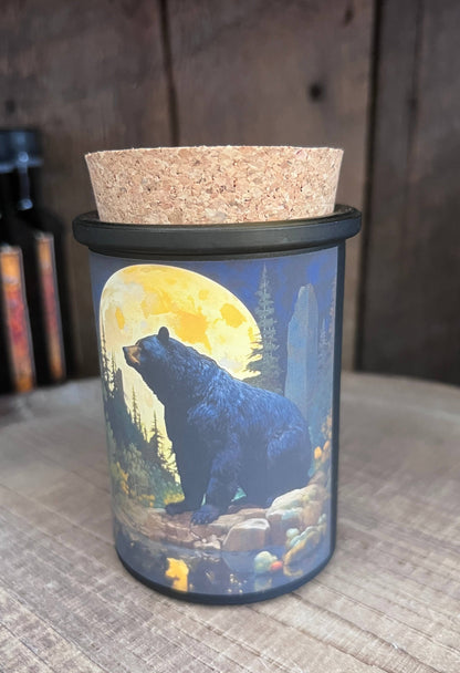 Art Nouveau Bears Art Candle  Black Bear, Grizzly Bear Mtn