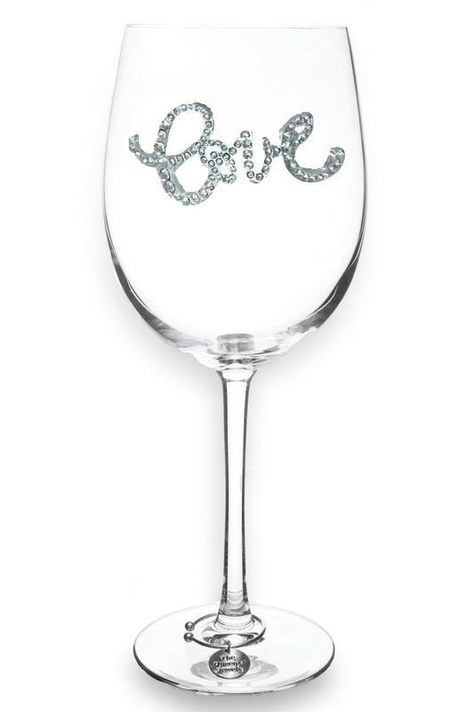 Love Jeweled Stemmed Wine Glass
