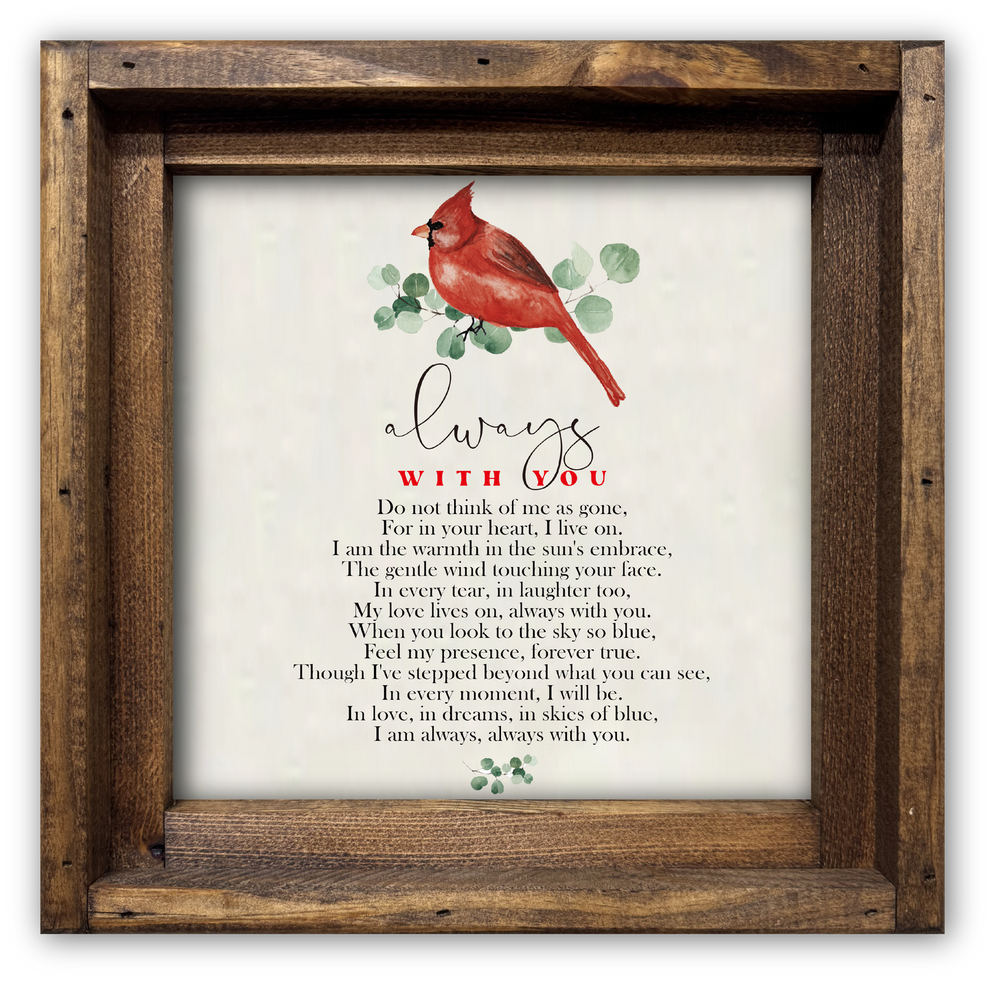 FRAMED CANVAS ALWAYS WITH YOU CARDINAL