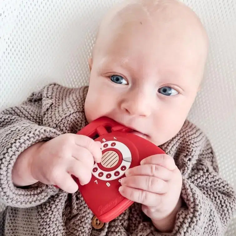 Vintage Phone Teether Toy for Teething Babies -Fun Baby Gift