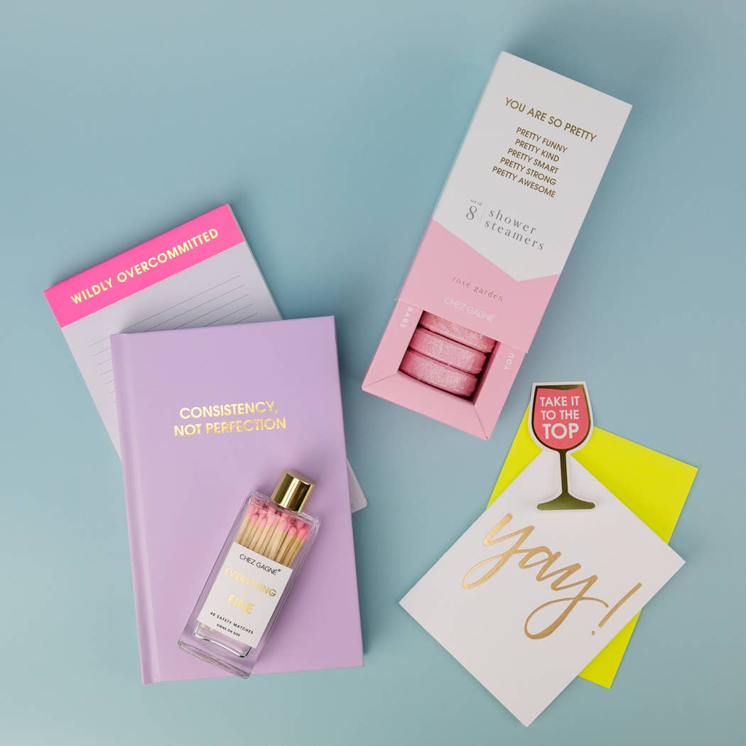 Chez Gagné - Wildly Overcommitted - Lined Notepad - Bright Pink - 65 perforated pages - 5x8