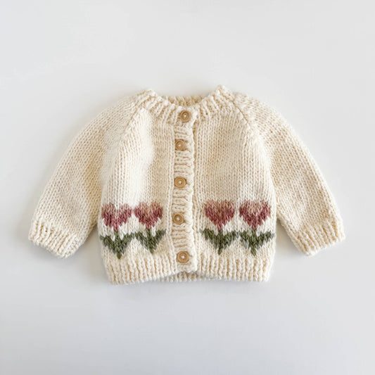 Tulip Flower Cardigan Baby Kid Fall Spring Sweater Apparel