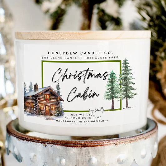 3 Wick Candle 12 oz Christmas Cabin