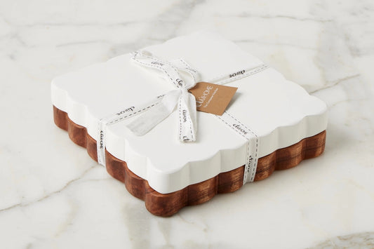 Scalloped Appetizer Cheese Board, Set of 2