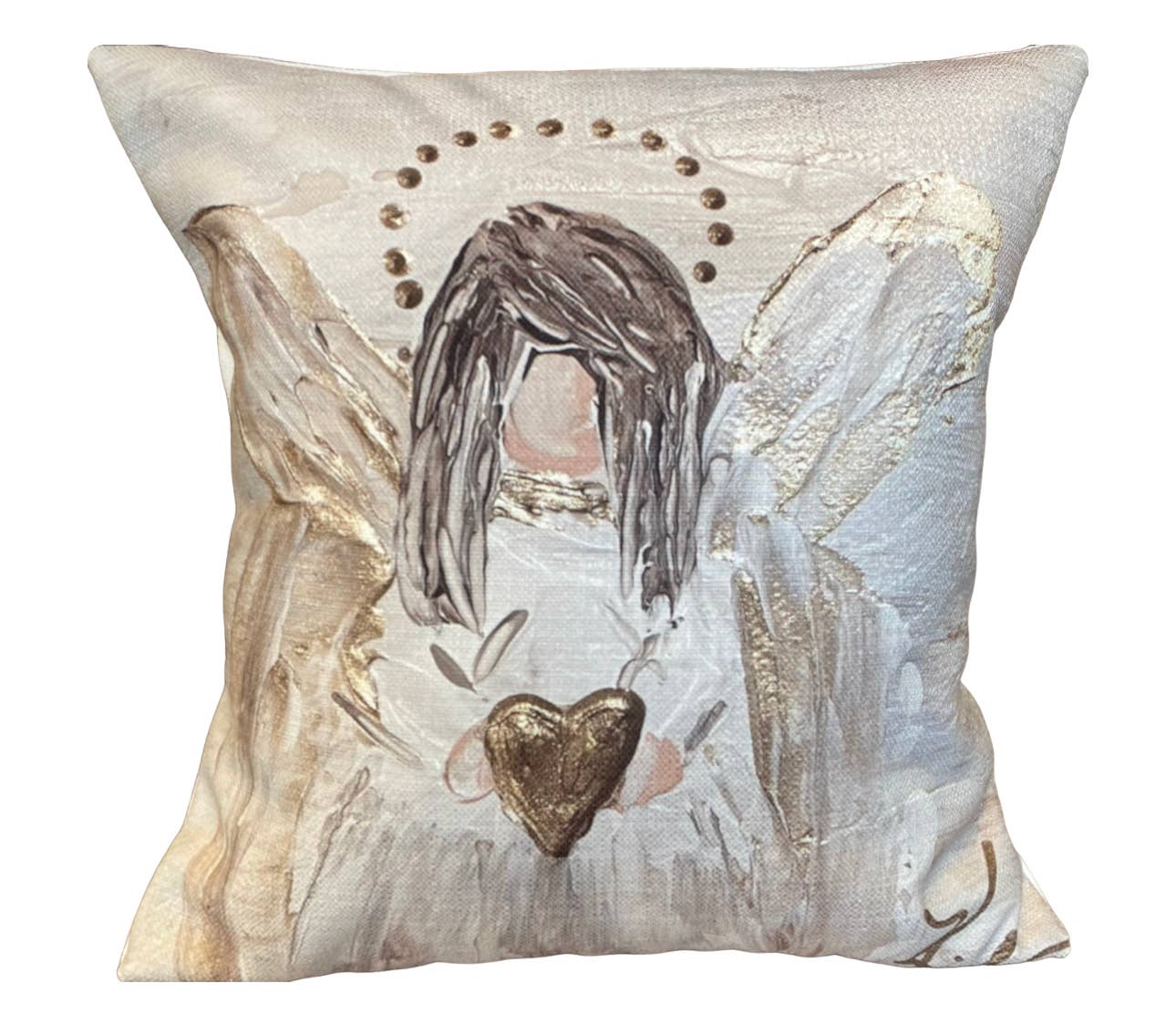 GA Gold & White Angel Pillow