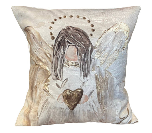 GA Gold & White Angel Pillow