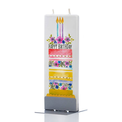 Flat Handmade Candle - Happy Birthday Layered Cake